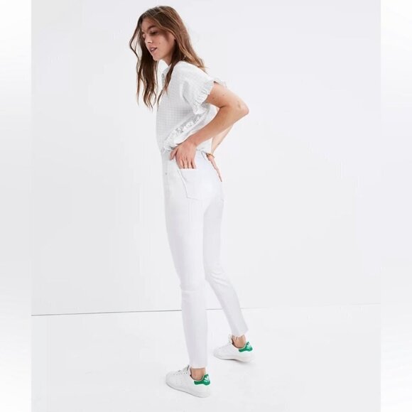 MADEWELL 9' High Rise White Jeans Distressed Knees US 28 - Picture 2 of 8